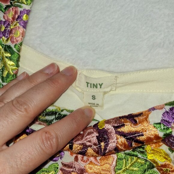 Anthropologie Tiny Marin Embroidered Tank Top Sz S Floral Boho Cottagecore - Picture 9 of 12